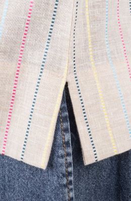 تاپ لینن راه راه هندی پهلو چاک دار