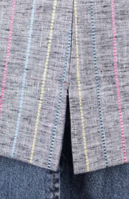 تاپ لینن راه راه هندی پهلو چاک دار