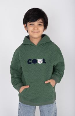 هودی ژاکارد فیتیله‌ای لوزی آستین افتاده