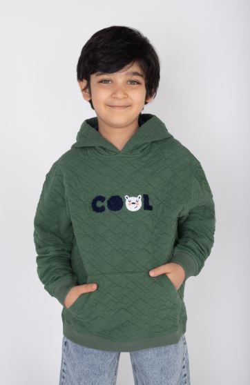 هودی ژاکارد فیتیله‌ای لوزی آستین افتاده