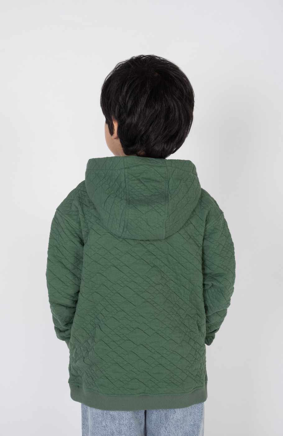 هودی ژاکارد فیتیله‌ای لوزی آستین افتاده