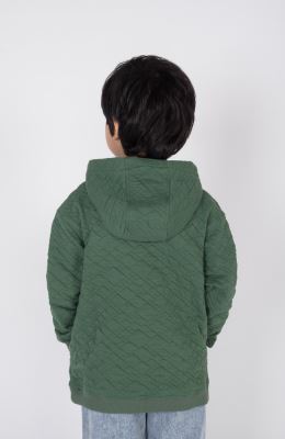 هودی ژاکارد فیتیله‌ای لوزی آستین افتاده