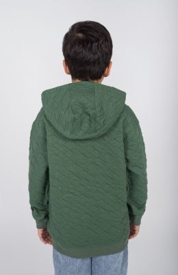 هودی ژاکارد فیتیله‌ای لوزی آستین افتاده