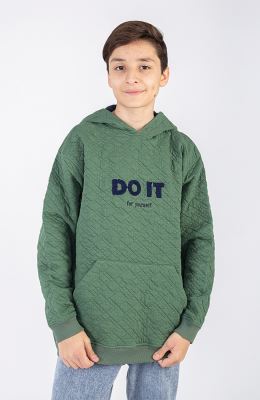 هودی ژاکارد فیتیله‌ای لوزی آستین افتاده