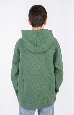 هودی ژاکارد فیتیله‌ای لوزی آستین افتاده