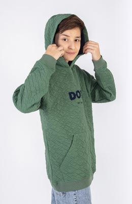 هودی ژاکارد فیتیله‌ای لوزی آستین افتاده