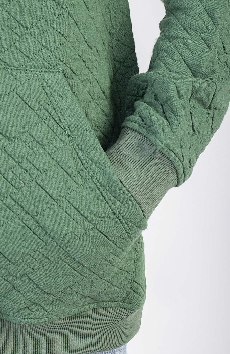 هودی ژاکارد فیتیله‌ای لوزی آستین افتاده