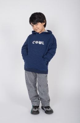 هودی ژاکارد فیتیله‌ای لوزی آستین افتاده