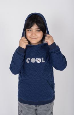 هودی ژاکارد فیتیله‌ای لوزی آستین افتاده