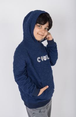 هودی ژاکارد فیتیله‌ای لوزی آستین افتاده