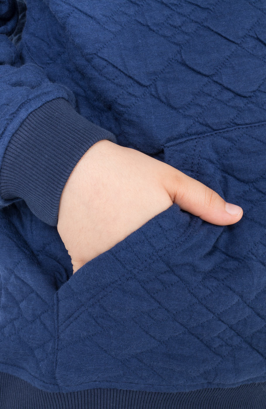 هودی ژاکارد فیتیله‌ای لوزی آستین افتاده