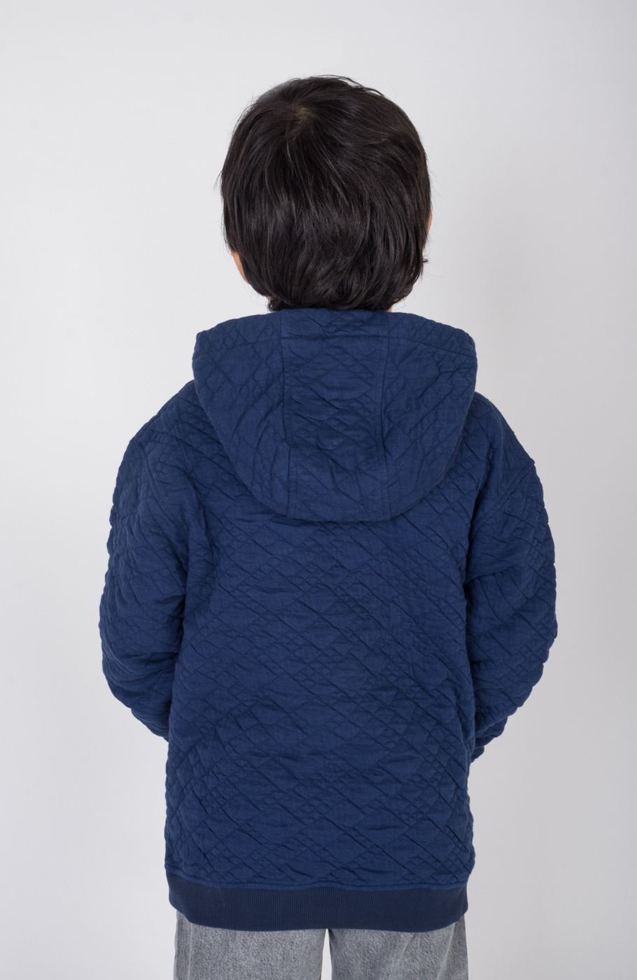 هودی ژاکارد فیتیله‌ای لوزی آستین افتاده