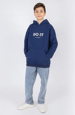 هودی ژاکارد فیتیله‌ای لوزی آستین افتاده