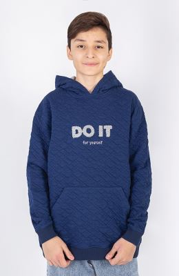 هودی ژاکارد فیتیله‌ای لوزی آستین افتاده