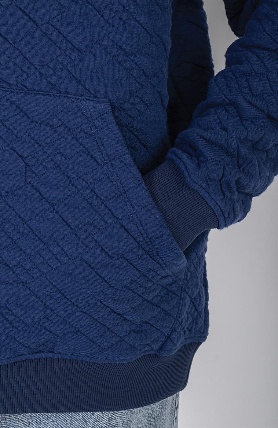 هودی ژاکارد فیتیله‌ای لوزی آستین افتاده