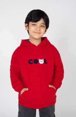 هودی ژاکارد فیتیله‌ای لوزی آستین افتاده