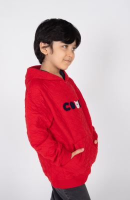 هودی ژاکارد فیتیله‌ای لوزی آستین افتاده