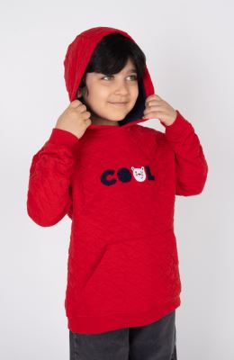 هودی ژاکارد فیتیله‌ای لوزی آستین افتاده