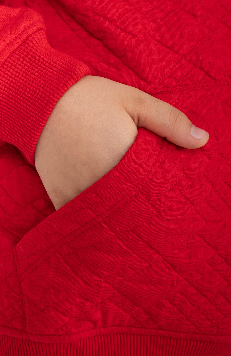 هودی ژاکارد فیتیله‌ای لوزی آستین افتاده