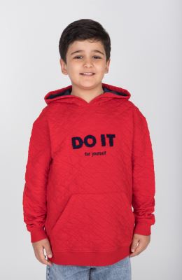 هودی ژاکارد فیتیله‌ای لوزی آستین افتاده