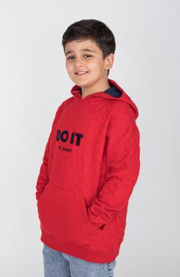 هودی ژاکارد فیتیله‌ای لوزی آستین افتاده