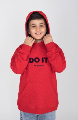 هودی ژاکارد فیتیله‌ای لوزی آستین افتاده