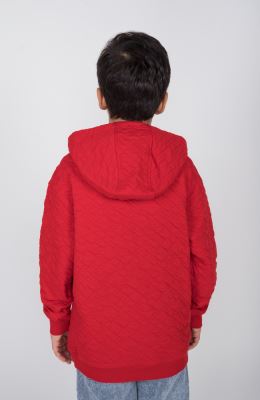 هودی ژاکارد فیتیله‌ای لوزی آستین افتاده