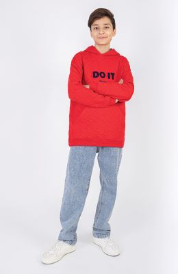 هودی ژاکارد فیتیله‌ای لوزی آستین افتاده