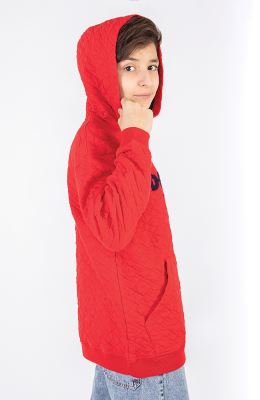 هودی ژاکارد فیتیله‌ای لوزی آستین افتاده