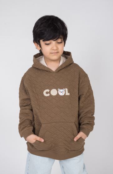 هودی ژاکارد فیتیله‌ای لوزی آستین افتاده