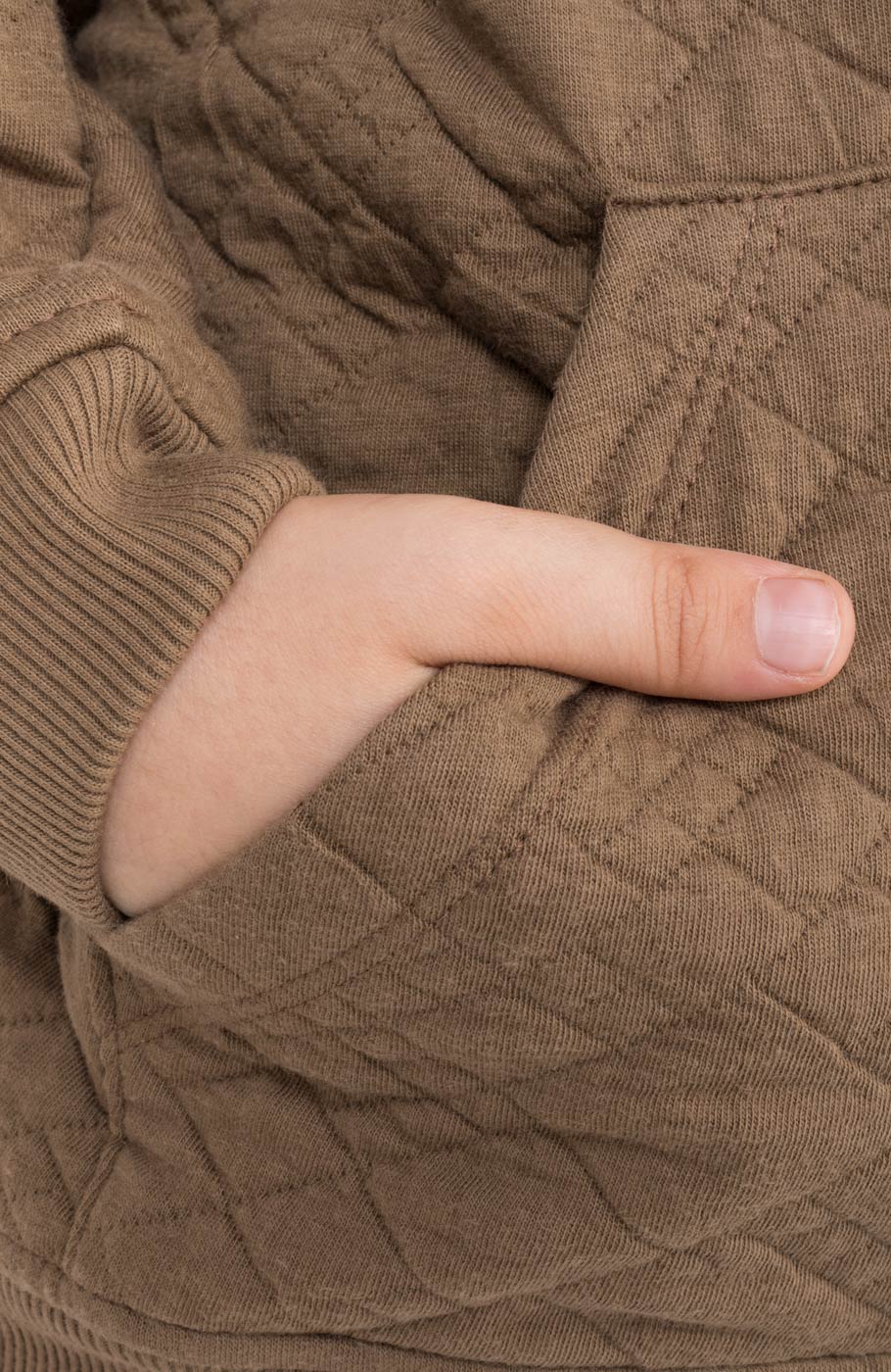 هودی ژاکارد فیتیله‌ای لوزی آستین افتاده