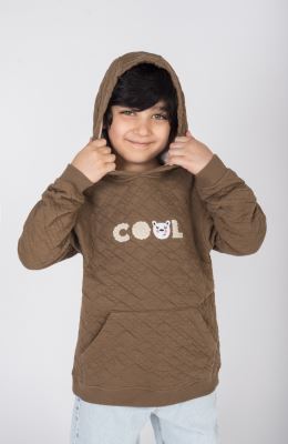 هودی ژاکارد فیتیله‌ای لوزی آستین افتاده