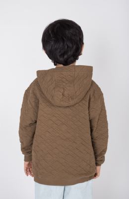 هودی ژاکارد فیتیله‌ای لوزی آستین افتاده