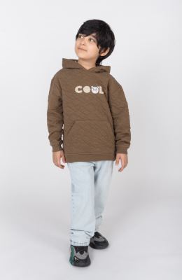 هودی ژاکارد فیتیله‌ای لوزی آستین افتاده