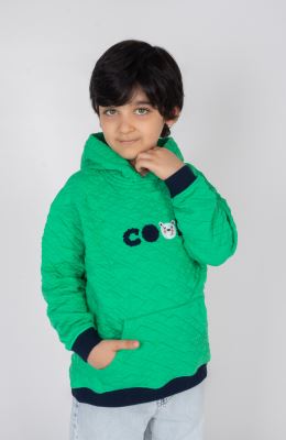 هودی ژاکارد فیتیله‌ای لوزی آستین افتاده