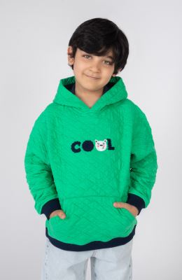 هودی ژاکارد فیتیله‌ای لوزی آستین افتاده