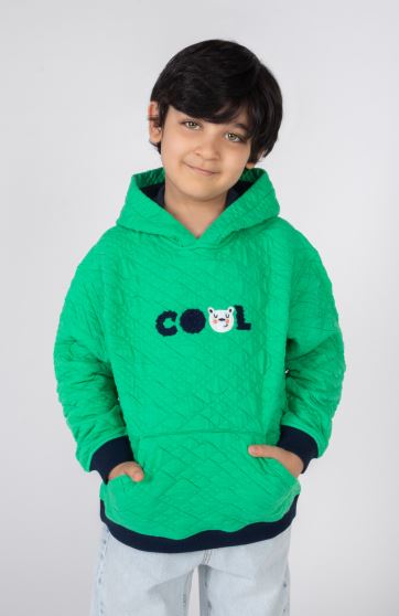 هودی ژاکارد فیتیله‌ای لوزی آستین افتاده