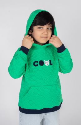 هودی ژاکارد فیتیله‌ای لوزی آستین افتاده