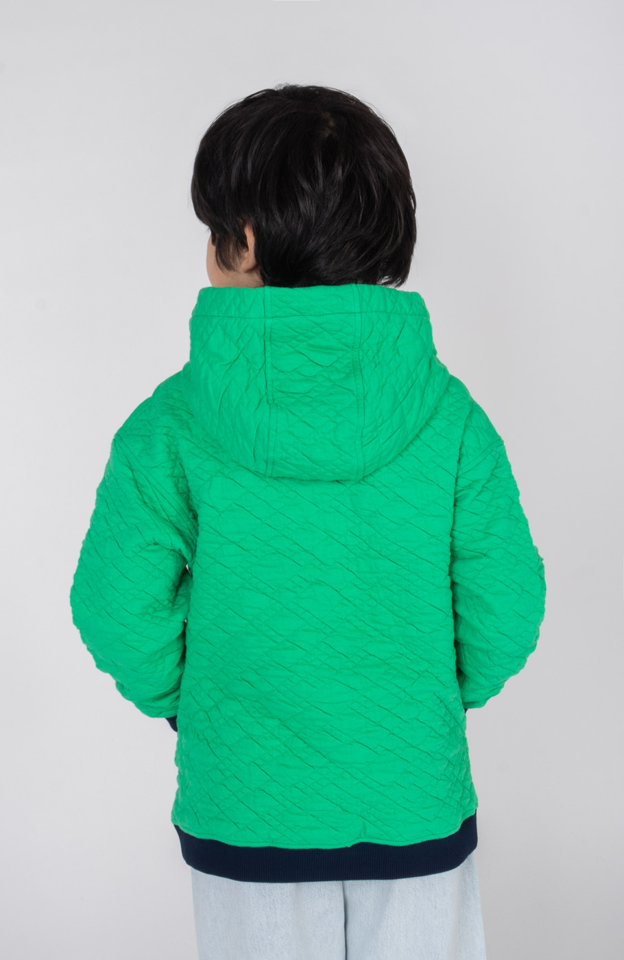 هودی ژاکارد فیتیله‌ای لوزی آستین افتاده