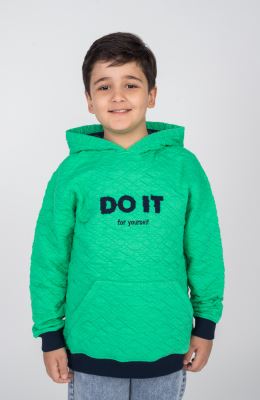 هودی ژاکارد فیتیله‌ای لوزی آستین افتاده