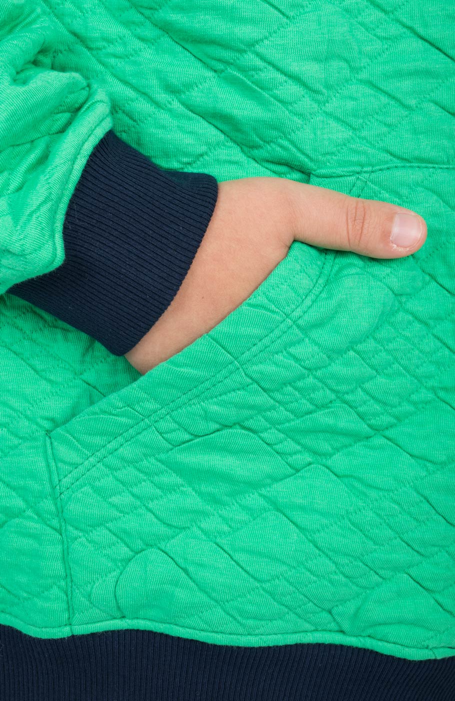 هودی ژاکارد فیتیله‌ای لوزی آستین افتاده