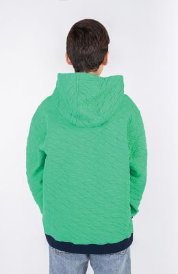 هودی ژاکارد فیتیله‌ای لوزی آستین افتاده