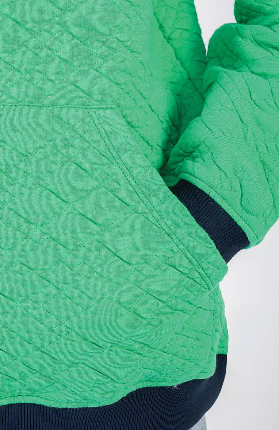 هودی ژاکارد فیتیله‌ای لوزی آستین افتاده