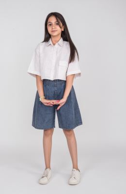 شومیز ساده بافت راه راه آستین افتاده