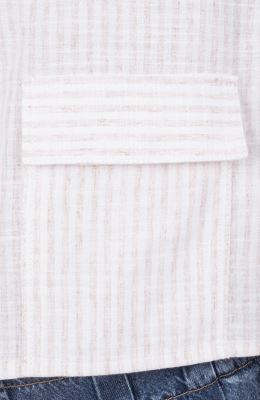 شومیز ساده بافت راه راه آستین افتاده