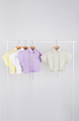 شومیز لینن اسلپ آستین کوتاه