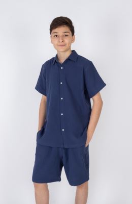 شومیز وال دو لایه آستین کوتاه (ست با کد 11385)