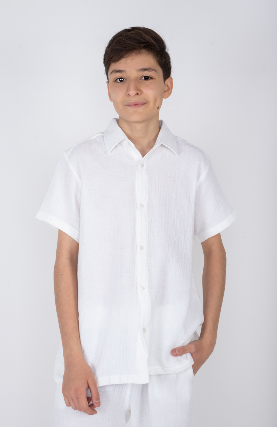 شومیز وال دو لایه آستین کوتاه (ست با کد 11385)