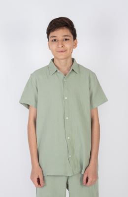 شومیز وال دو لایه آستین کوتاه (ست با کد 11383)