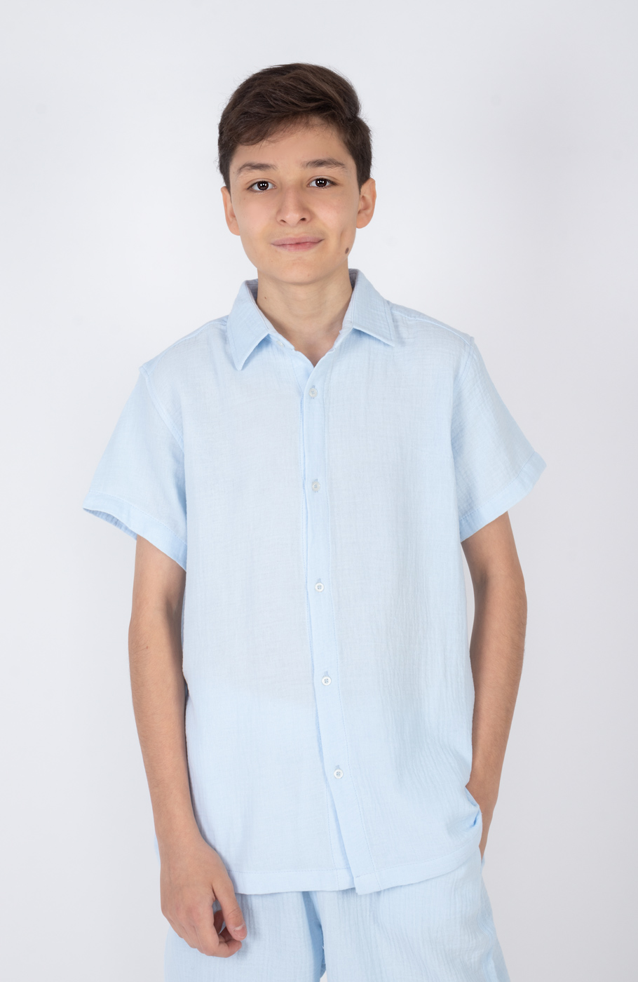 شومیز وال دو لایه آستین کوتاه (ست با کد 11385)